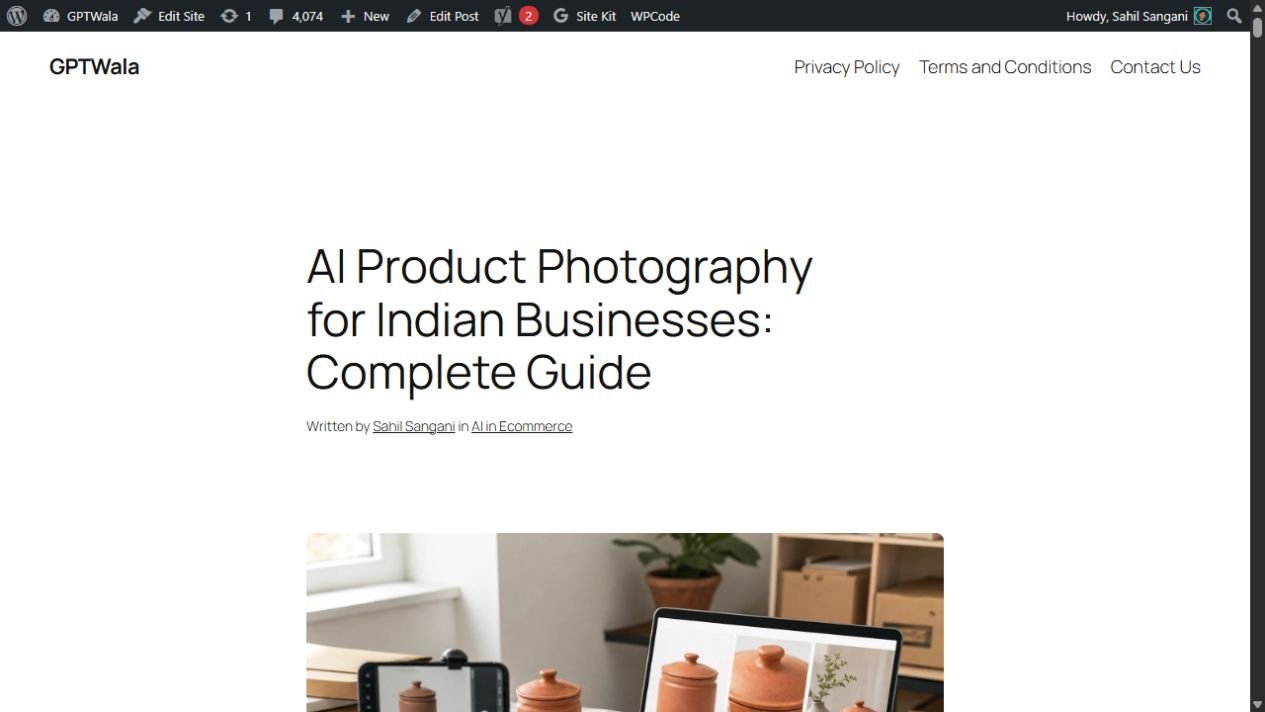 Preview of the live GPTWala AI product photography guide