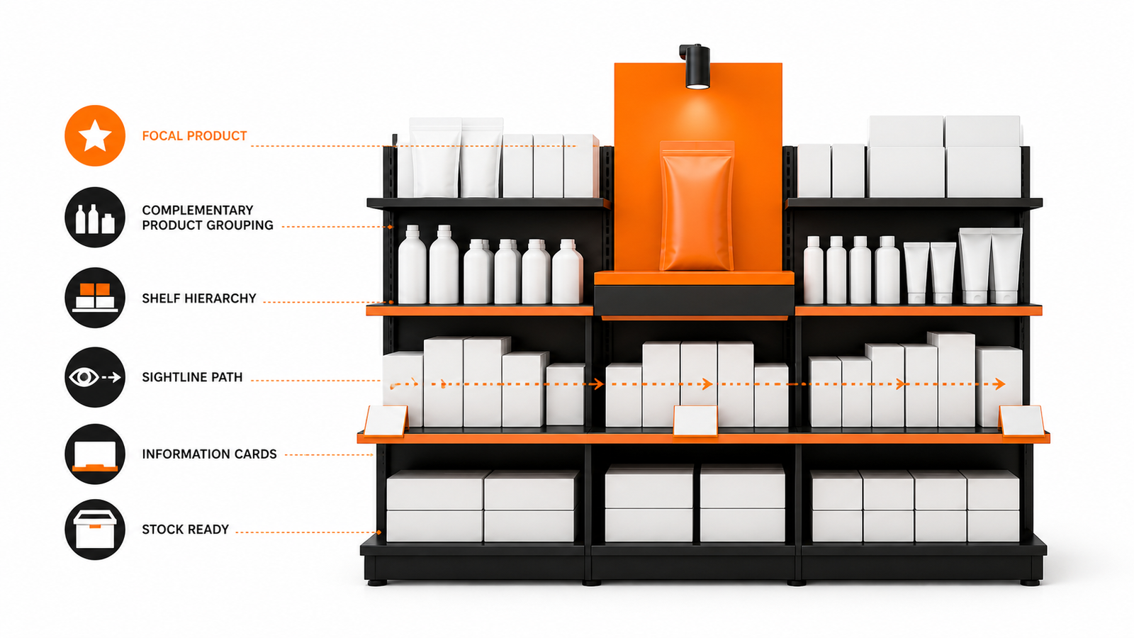 Small retail display with focal product and shelf hierarchy, GPTWala guide